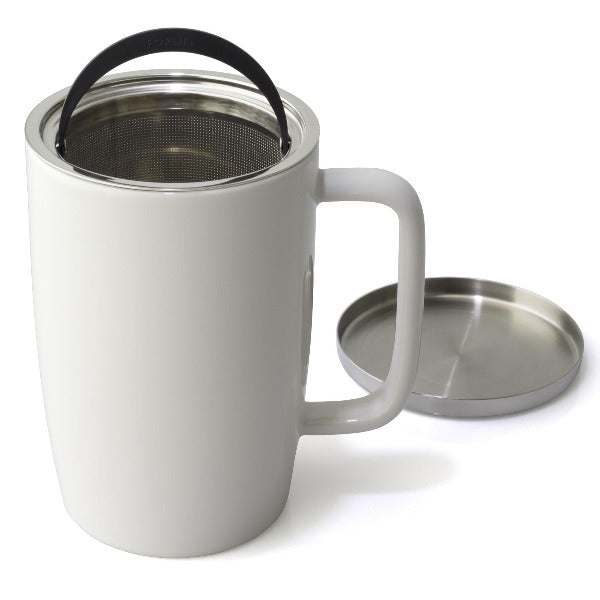 Large Tea Mug with Loose Leaf Infuser - Ceramic Lid - 18oz