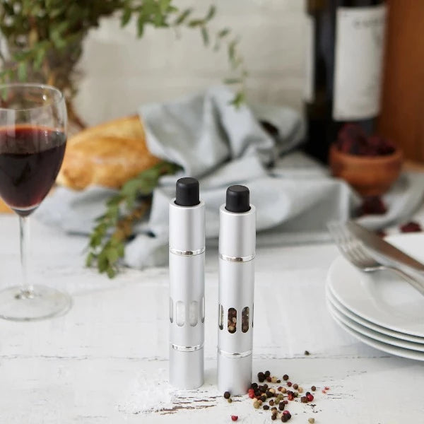 Salt and Pepper Grinder with Modern Thumb Push Button Grinder