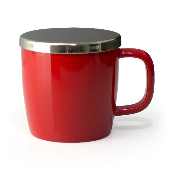 Mug with Tea Bag Holder in Red